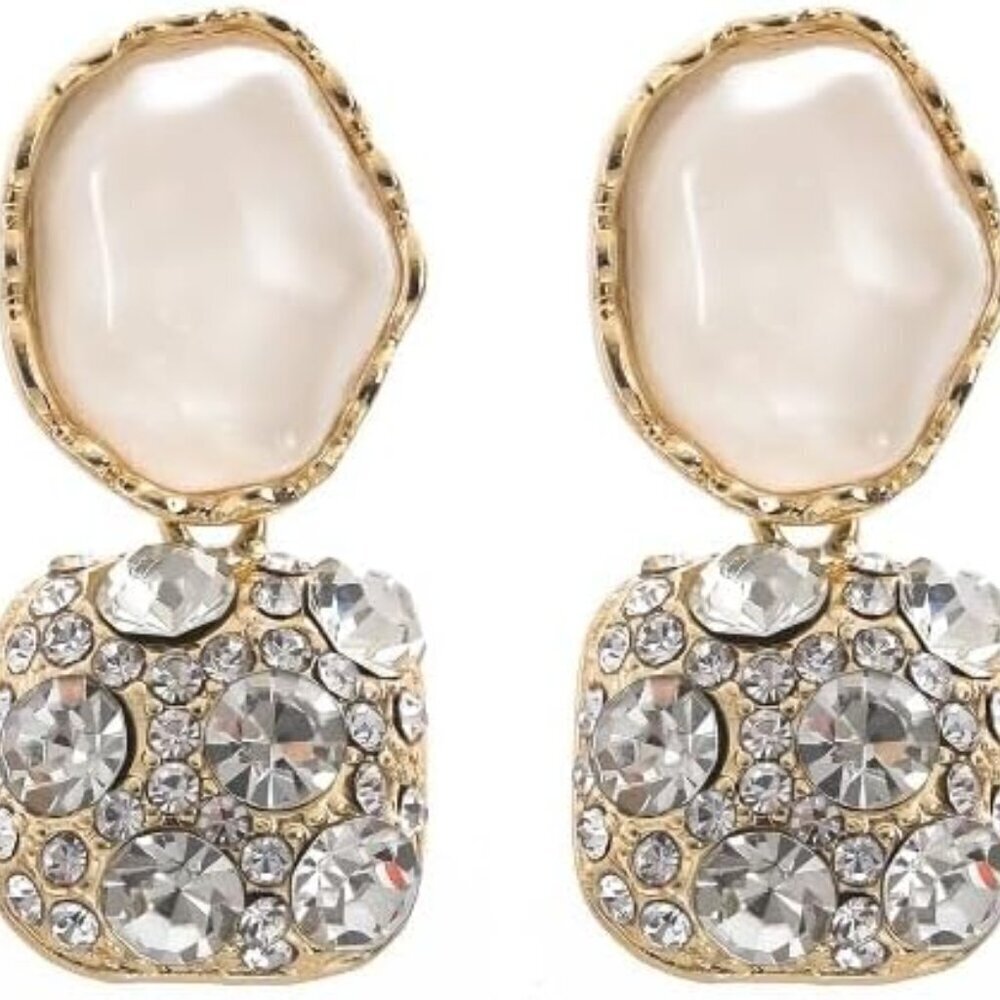 Women’s Rhinestone Clip On Earrings Non Pierced Daily Wear Brides Bridesmaids